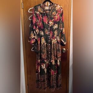 All season full length floral dress